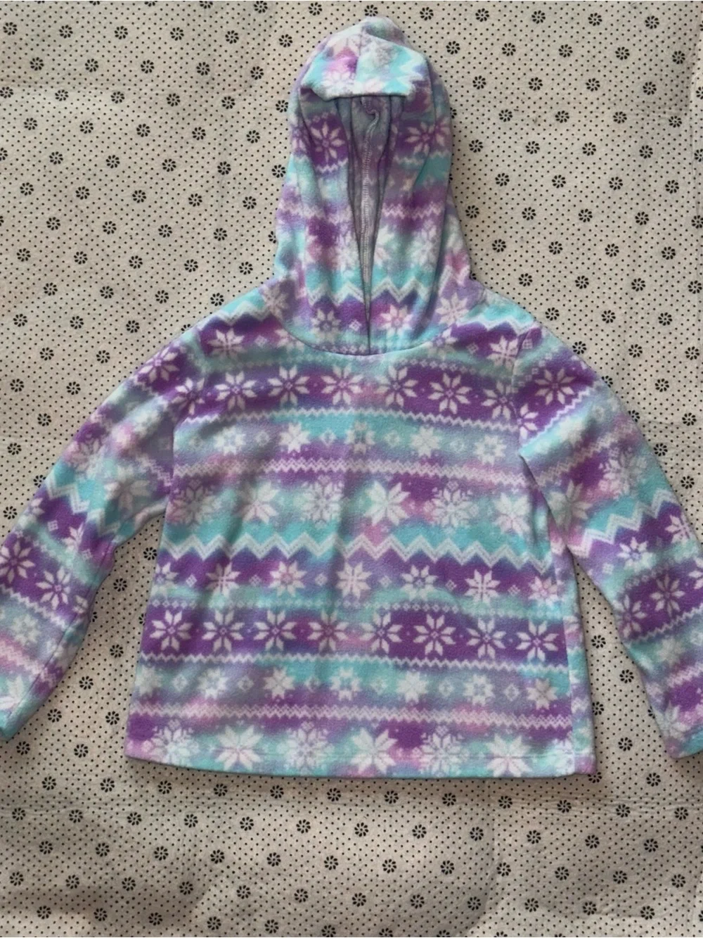 The Children's Place Purple & Aqua Hooded Fleece Pullover Jacket